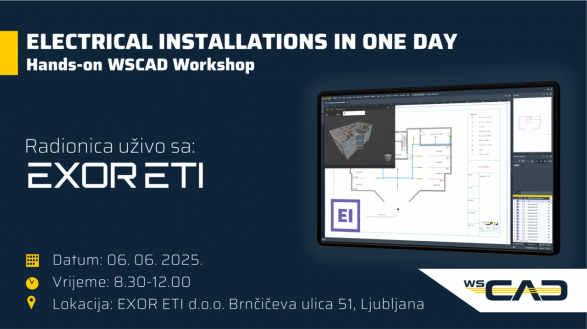 Delavnica v živo "Electrical Installations in One Day - Hands-On WSCAD Workshop’’